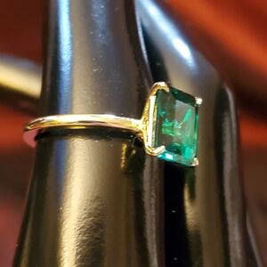 Sterling Silver & Emerald Ring